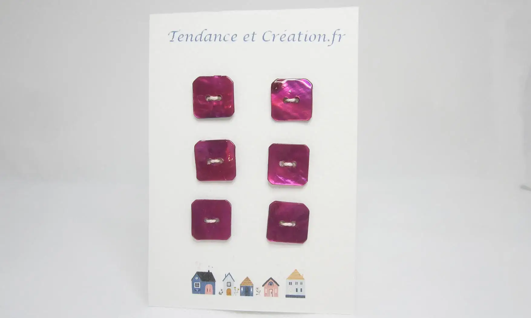 Boutons carrés nacre Orange