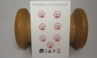 Ronds blanc et rouge 12mm