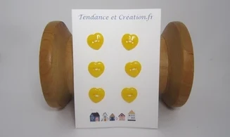 Coeurs jaunes 15mm