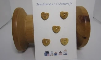 Boutons Coeurs fleuris